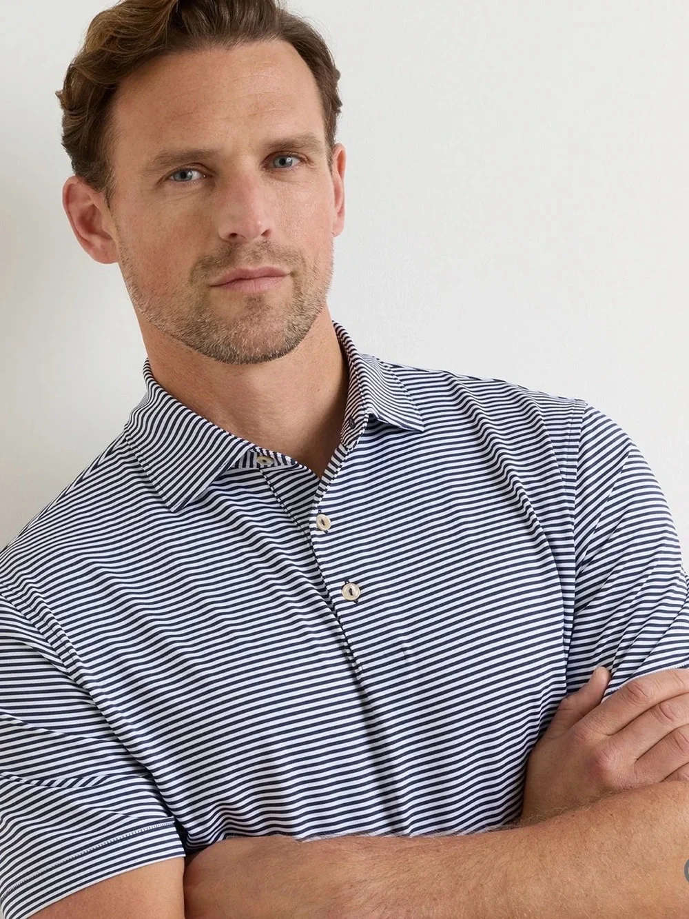 Peter Millar Navy and White Striped Polo / Peter Milar Golf Polo -Multiple Sizes - Picture 1 of 10